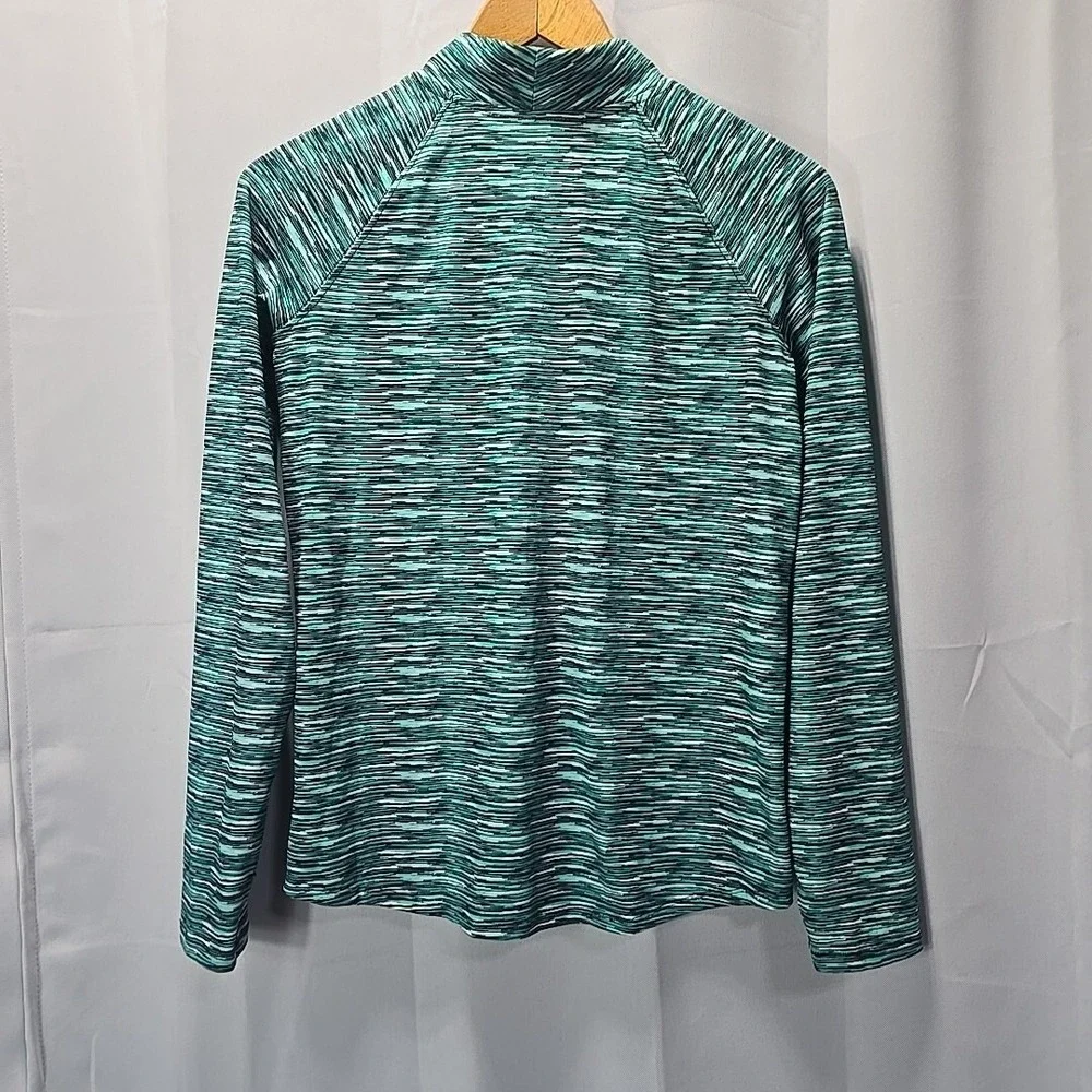 Justice Activewear Quarter Zip Pullover Girls 14 Teal Space Dye Sport Athleisure